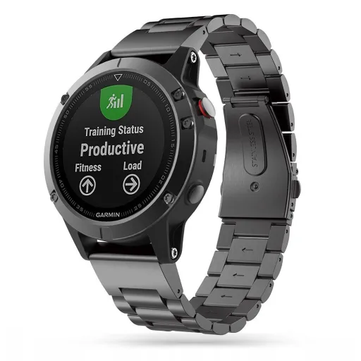 Tech-Protect rozsdamentes fémszíj Garmin Fenix 3/5X/3HR/5X Plus/6X/6X Pro/7X - Fekete