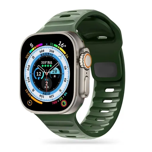 Tech-Protect IconBand Line Apple Watch 4 / 5 / 6 / 7 / 8 / 9 / SE (38/40/41 mm) - sötétzöld szíj