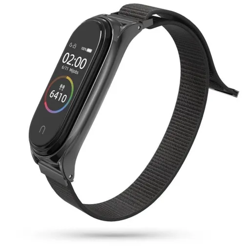 Tech-Protect Nylon szíj Xiaomi Mi Smart Band 5/6/6 NFC - Fekete