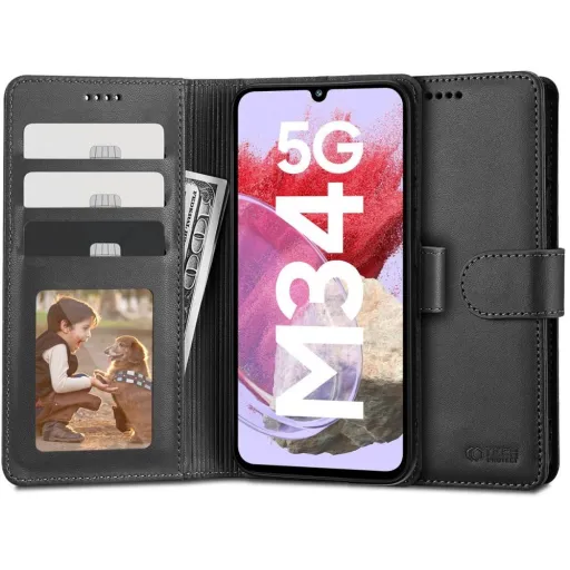 Tech-Protect Wallet tok Samsung Galaxy M34 5G - fekete