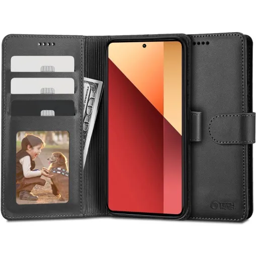 Tech-Protect Wallet tok Xiaomi Redmi Note 13 Pro 4G / LTE / Poco M6 Pro 4G / LTE - Fekete
