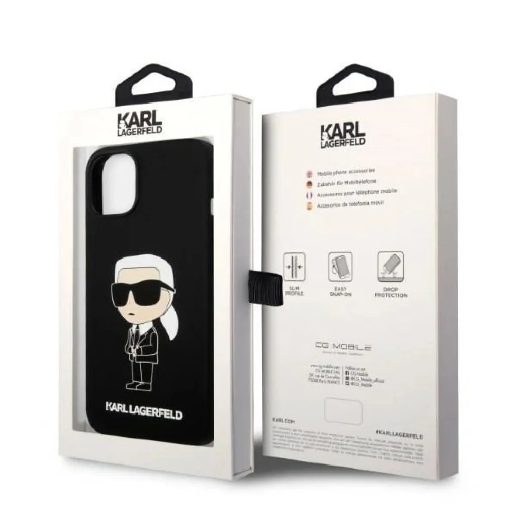 Karl Lagerfeld KLHMP14MSNIKBCK iPhone 14 Plus 6.7" tok fekete/fekete Szilikon Ikonik Magsafe - 8