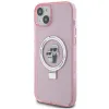 Karl Lagerfeld KLHMP15SHMRSKCP iPhone 15 6.1" pink/pink hardcase Ring Stand Karl&Choupette MagSafe - 0. kép