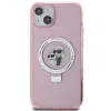 Karl Lagerfeld KLHMP15SHMRSKCP iPhone 15 6.1" pink/pink hardcase Ring Stand Karl&Choupette MagSafe - 1. kép