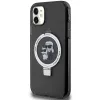 Karl Lagerfeld Ring Stand Karl&Choupette MagSafe tok iPhone 11-hez - fekete - 0. kép