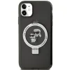 Karl Lagerfeld Ring Stand Karl&Choupette MagSafe tok iPhone 11-hez - fekete - 1. kép