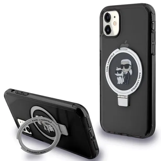 Karl Lagerfeld Ring Stand Karl&Choupette MagSafe tok iPhone 11-hez - fekete