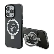 Karl Lagerfeld Gyűrűs Tartó Karl&Choupette MagSafe tok iPhone 14 Pro - fekete tok