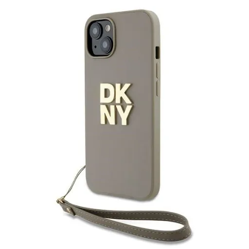 DKNY Wrist Strap Stock Logo tok iPhone 15 Plus - bézs