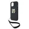 DKNY Wrist Strap Stock Logo iPhone 15 Plus tok - Fekete - 3. kép