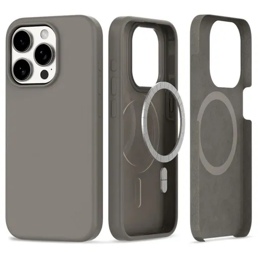 Tech-Protect Szilikon MagSafe tok iPhone 15 Pro Max - titán Tech-Protect Szilikon MagSafe tok iPhone 15 Pro Max - titán