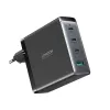 GaN 140W gyorstöltő 3 x USB-C / USB-A Joyroom JR-TCG05EU - fekete + USB-C - USB-C 240W 1.2m kábel - 1. kép