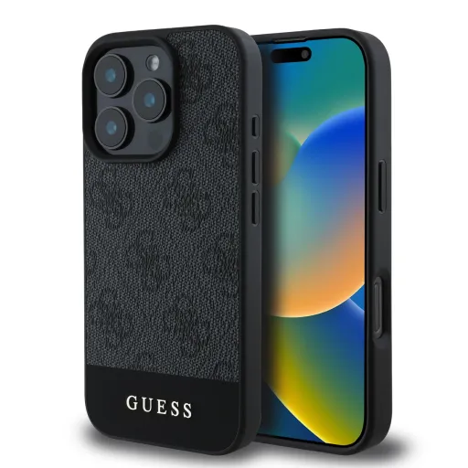 Guess PU 4G Stripe tok iPhone 16 Pro Max szürke