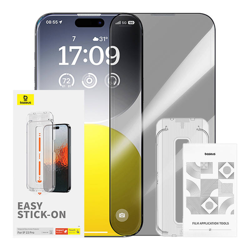 Baseus Sapphire edzett üvegfólia 0,3 mm iPhone 15 Pro üvegfólia Baseus Sapphire edzett üvegfólia 0,3 mm iPhone 15 Pro üvegfólia
