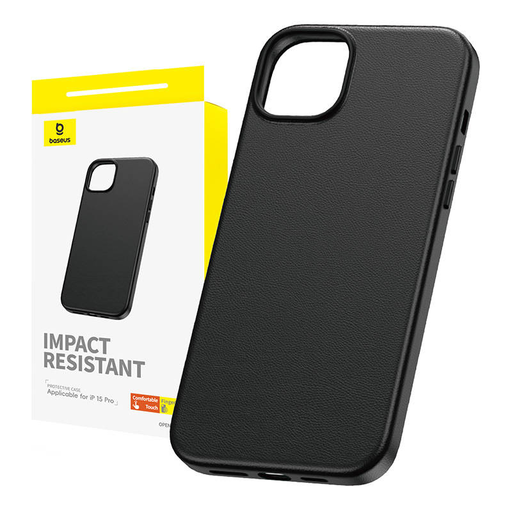 Baseus Fauxther Series tok iPhone 15 Pro (fekete) Baseus Fauxther Series tok iPhone 15 Pro (fekete)