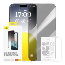 Baseus Diamond privacy edzett üvegfólia iPhone 15 Pro üvegfólia