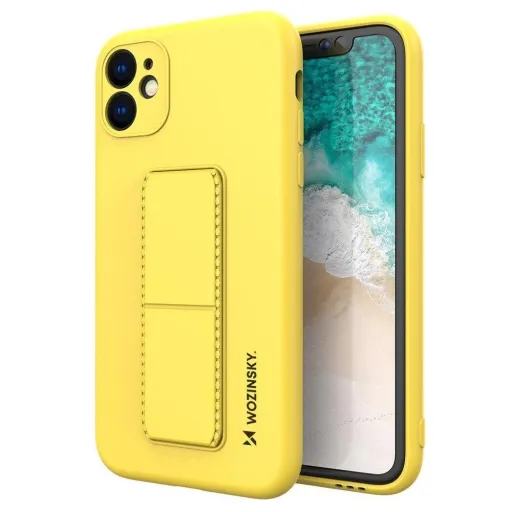 Wozinsky Kickstand Case szilikon tok iPhone 11 Pro Max-hoz, sárga