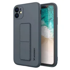 Wozinsky Kickstand Case szilikon tok állvánnyal iPhone 12 Pro Max-hoz, sötétkék tok