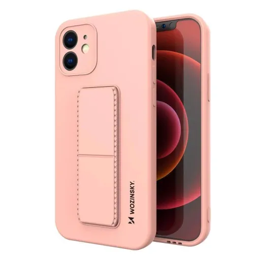 Wozinsky Kickstand Case szilikon tok állvánnyal iPhone XS Max rózsaszín tok