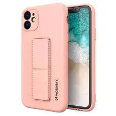 Wozinsky Kitámasztós iPhone 11 Pro Max rózsaszín szilikon tok állvánnyal