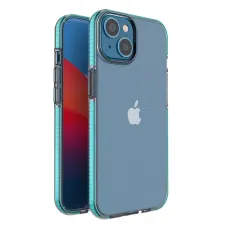 Spring Case tok iPhone 14 szilikon tok kerettel világoskék