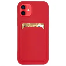 Card Case Szilikon Pénztárca Tok Kártyatartóval iPhone XS Max piros