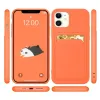 Card Case Szilikon Pénztárca Kártyatartóval Dokumentumokhoz iPhone 12 Pro Max Narancssárga tok - 0. kép