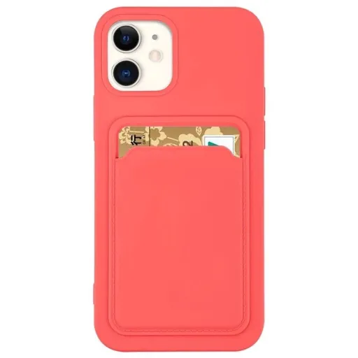 Card Case Szilikon Pénztárca Kártyatartóval Dokumentumokhoz iPhone 12 Pro Max Narancssárga tok