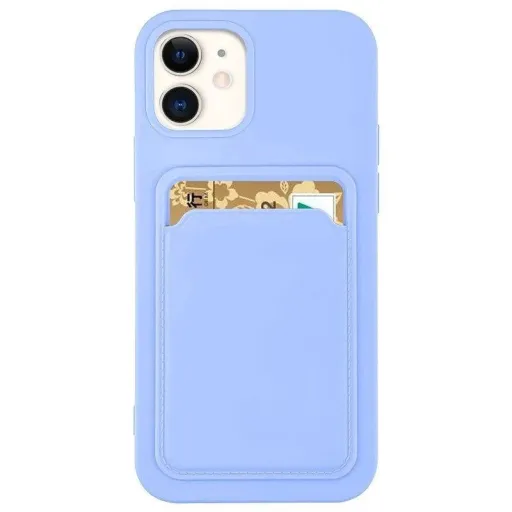 Card Case szilikon tok kártyatartóval iPhone 13 Pro Max Lila