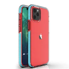 Spring Case átlátszó TPU zselé védőtok színes kerettel iPhone 13 Pro-hoz világoskék