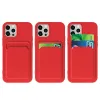 Card Case szilikon tok kártyatartóval iPhone 12 Pro Max piros tok - 1. kép