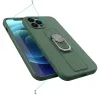 Ring Case szilikon tok ujjpánttal és támasztékkal iPhone 12 Mini-hez, menta - 1. kép