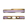 Fashion Case iPhone 12 Pro Max tok Gold Frame Gel Case Purple - 0. kép