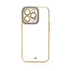 Fashion Case iPhone 12 Pro Max tok Gold Frame Gel Case Purple - 1. kép