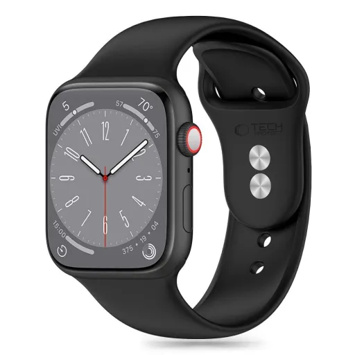 Tech-Protect Szilikon Szíj Apple Watch 4 / 5 / 6 / 7 / 8 / 9 / SE (38 / 40 / 41 mm) - Fekete