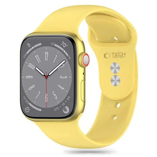 Tech-Protect Szilikon Szíj Apple Watch 4 / 5 / 6 / 7 / 8 / 9 / SE (38 / 40 / 41 mm) - Sárga