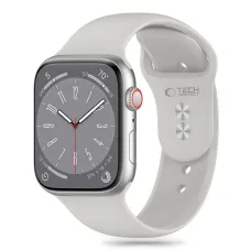 Tech-Protect Szilikon Szíj Apple Watch 4 / 5 / 6 / 7 / 8 / 9 / SE / Ultra 1 / 2 (42 / 44 / 45 / 49 mm) - Világosszürke