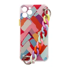 Color Chain fliptok gél flexibilis rugalmas tok láncos medállal iPhone 13 mini többszínű (3)