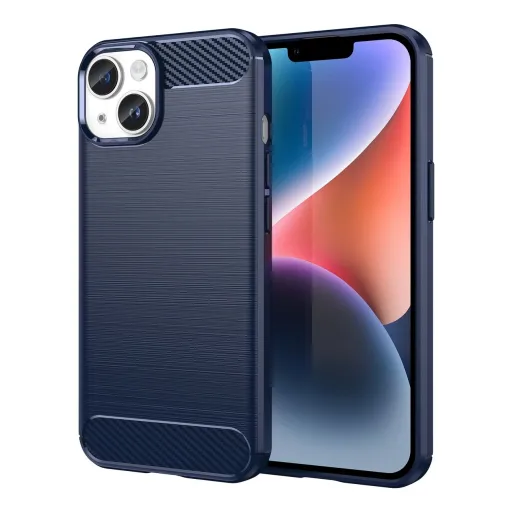 Carbon tok iPhone 14 Plus rugalmas gél hátlap kék