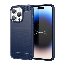 Carbon Case iPhone 14 Pro rugalmas gél hátlap tok kék