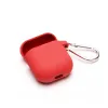 Szilikon Airpods 1/2 tok karabinerrel piros színben - 1. kép