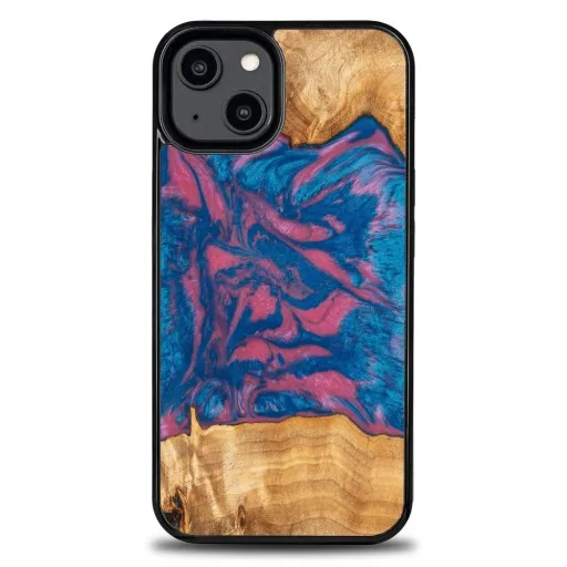 Bewood Unique Vegas fa és műgyanta tok iPhone 15 Pro - pink és kék