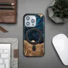 iPhone 15 Pro MagSafe Bewood Unique Neptun fa és gyanta tok - Sötétkék/Fekete - 1. kép