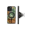 Bewood Unique MagSafe Víz Eleme Fa és Gyanta Tok iPhone 15 Pro Max készülékhez - Zöld és Fehér - 0. kép