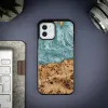 Wood and Resin tok iPhone 12/12 Pro Bewood Unique Uranus - Kék és Fehér - 0. kép