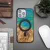 Bewood Unique MagSafe Tokyo Fa és Gyanta Tok iPhone 15 Pro Max - Zöld és Kék tok - 1. kép