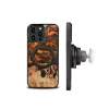 iPhone 15 Pro Max MagSafe Bewood Egyedi Narancssárga Fa és Gyanta Tok - Narancssárga és Fekete - 0. kép