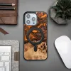 iPhone 15 Pro Max MagSafe Bewood Egyedi Narancssárga Fa és Gyanta Tok - Narancssárga és Fekete - 1. kép
