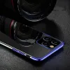 Átlátszó Színű Gél TPU Elektronikusan Bevonatolt Keretes Tok iPhone 13 mini-hez kék, - 0. kép