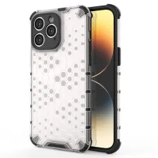 Honeycomb tok iPhone 14 Pro-hoz páncélozott hibrid átlátszó burkolat